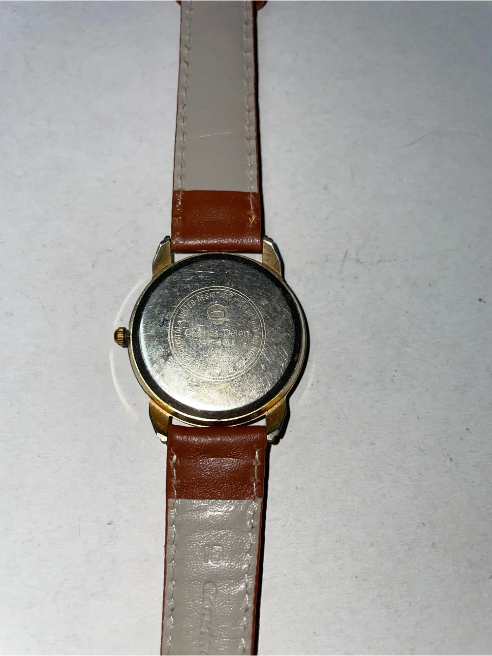 Charles Delon Unisex Rare Watch Stainless Steel Gold With People Theme